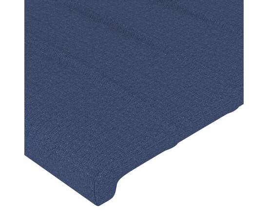 Tăblie de pat cu led, albastru, 100x5x78/88 cm, textil, 5 image