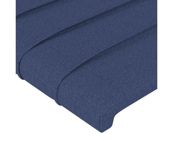 Tăblie de pat cu led, albastru, 80x5x78/88 cm, textil, 5 image