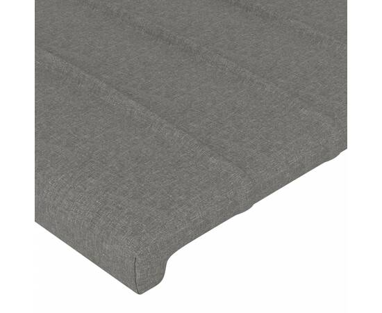 Tăblie de pat cu led, gri închis, 100x5x78/88 cm, textil, 5 image