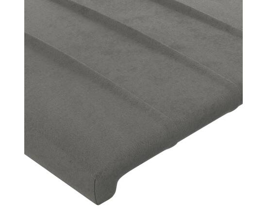 Tăblie de pat cu led, gri deschis, 80x5x78/88 cm, catifea, 5 image
