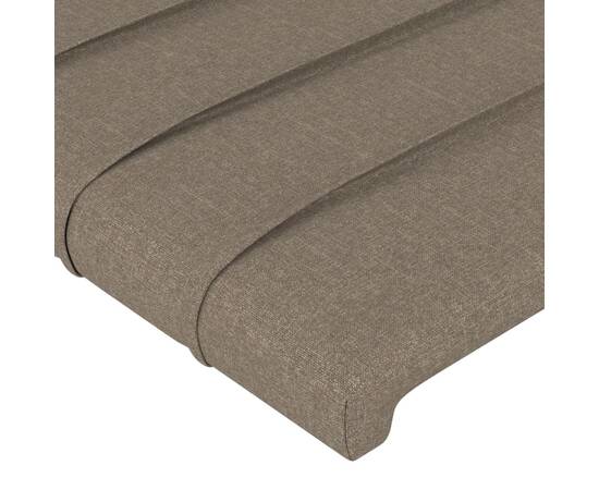 Tăblie de pat cu led, gri taupe, 100x5x78/88 cm, textil, 5 image