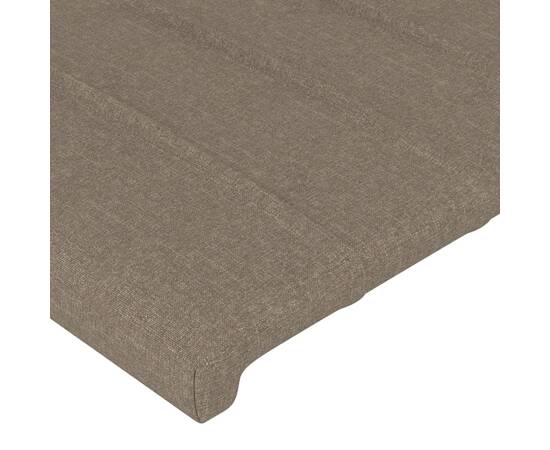 Tăblie de pat cu led, gri taupe, 160x5x78/88 cm, textil, 5 image