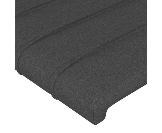 Tăblie de pat cu led, negru, 144x5x78/88 cm, textil, 5 image