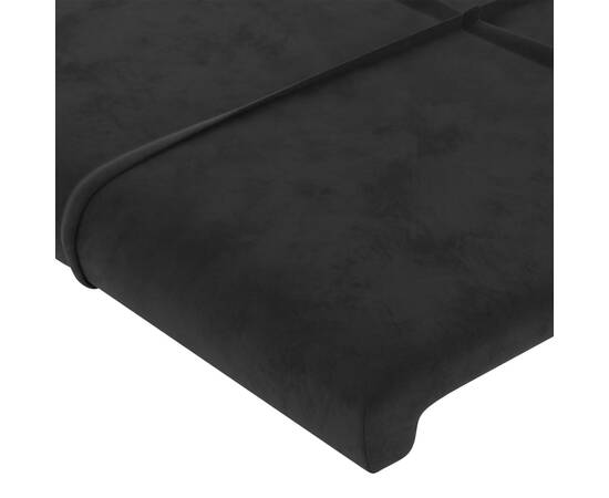 Tăblie de pat cu led, negru, 180x5x78/88 cm, catifea, 5 image