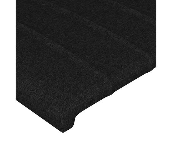 Tăblie de pat cu led, negru, 200x5x78/88 cm, textil, 5 image