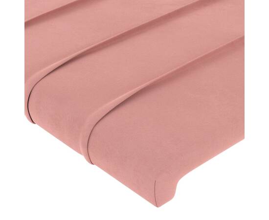 Tăblie de pat cu led, roz, 90x5x78/88 cm, catifea, 5 image