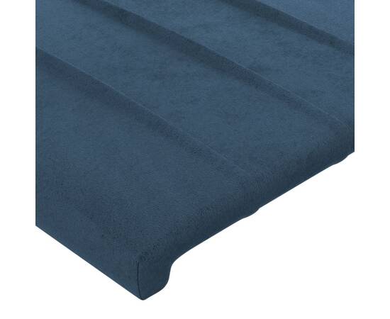 Tăblie de pat cu led, albastru închis, 200x5x78/88 cm, catifea, 5 image