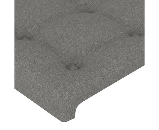Tăblie de pat cu led, gri închis, 80x5x78/88 cm, textil, 5 image