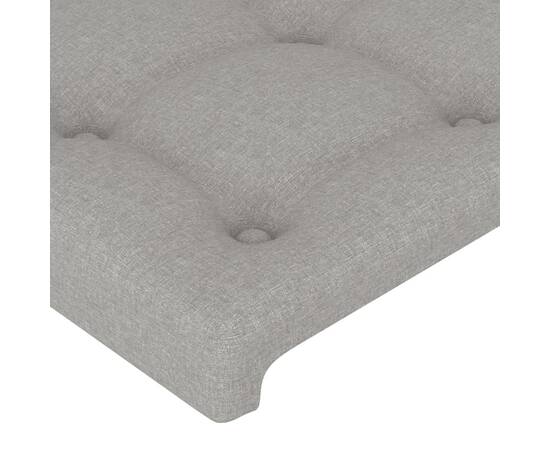 Tăblie de pat cu led, gri deschis, 80x5x78/88 cm, textil, 5 image