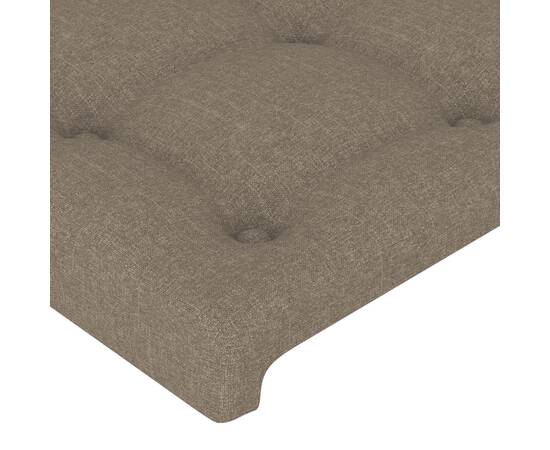 Tăblie de pat cu led, gri taupe, 80x5x78/88 cm, textil, 5 image