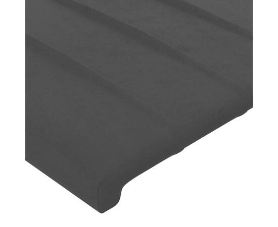 Tăblie de pat cu led, negru, 144x5x78/88 cm, catifea, 5 image