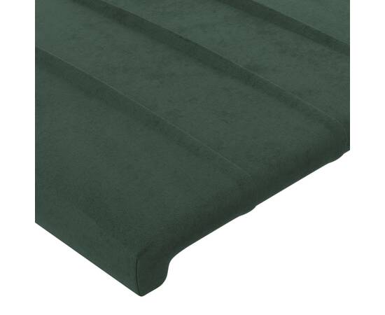Tăblie de pat cu led, verde închis, 180x5x78/88 cm, catifea, 5 image
