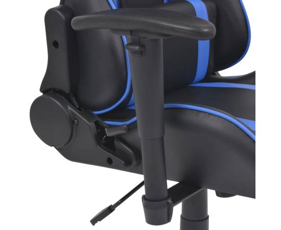 Scaun birou rabatabil, design racing, suport picioare, albastru, 4 image