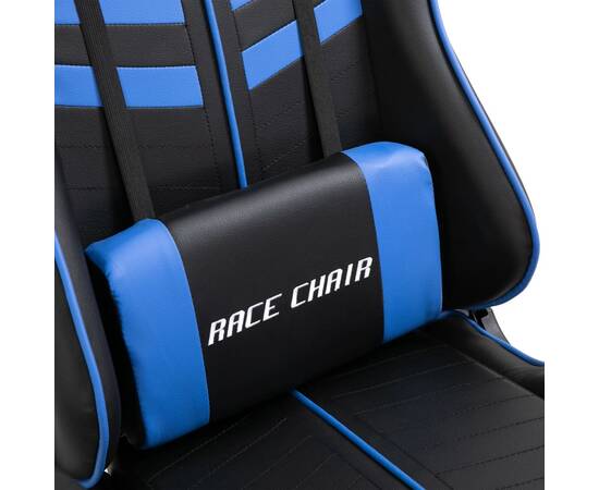 Scaun pentru jocuri, albastru, piele ecologică, 6 image