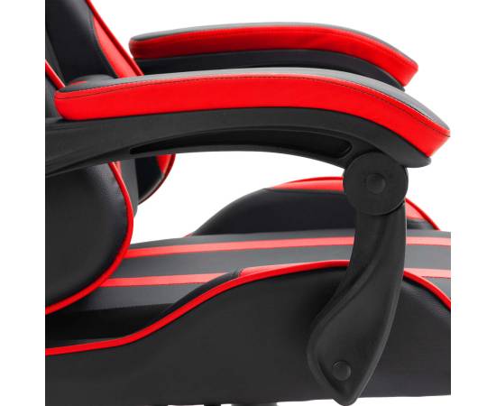 Scaun pentru jocuri, roșu, piele ecologică, 8 image