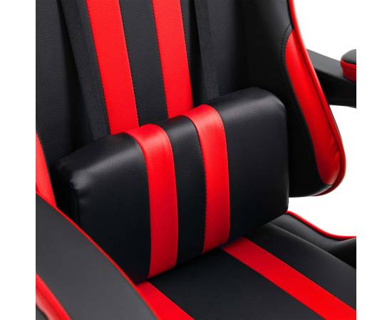 Scaun pentru jocuri, roșu, piele ecologică, 6 image