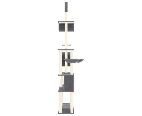 Ansamblu de pisici, stâlpi din funie sisal, gri închis, 279 cm, 4 image