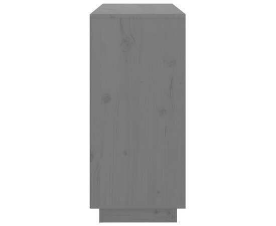 Servantă, gri, 111x34x75 cm, lemn masiv de pin, 7 image