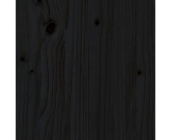 Servantă, negru, 111x34x75 cm, lemn masiv de pin, 9 image