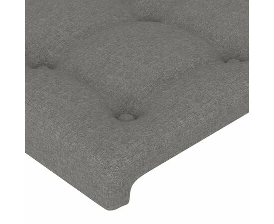 Tăblie de pat cu led, gri închis, 160x5x78/88 cm, textil, 5 image