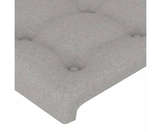 Tăblie de pat cu led, gri deschis, 200x5x78/88 cm, textil, 5 image