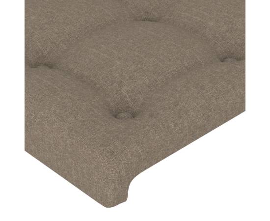 Tăblie de pat cu led, gri taupe, 180x5x78/88 cm, textil, 5 image