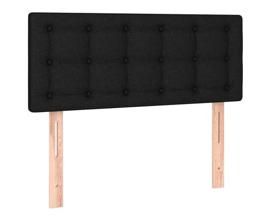 Tăblie de pat cu led, negru, 100x5x78/88 cm, textil, 4 image