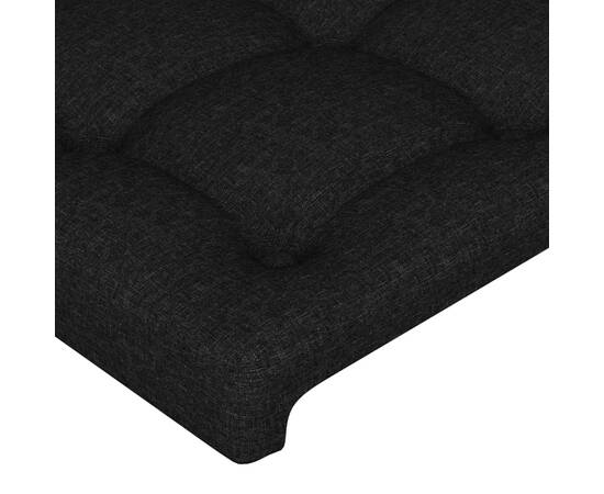 Tăblie de pat cu led, negru, 100x5x78/88 cm, textil, 5 image