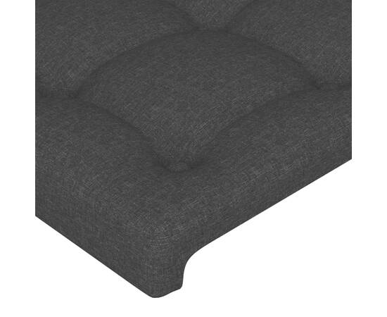 Tăblie de pat cu led, negru, 144x5x78/88 cm, textil, 5 image