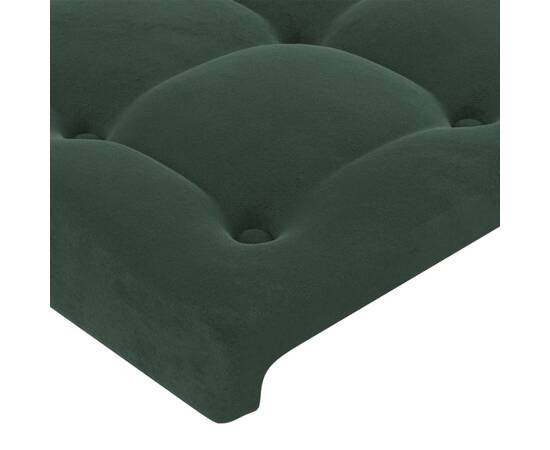 Tăblie de pat cu led, verde închis, 100x5x78/88 cm, catifea, 5 image