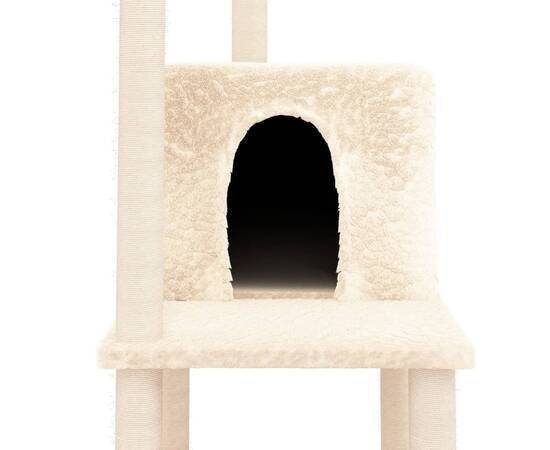 Ansamblu de pisici cu stâlpi din funie de sisal, crem, 144,5 cm, 6 image