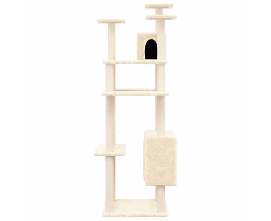 Ansamblu de pisici cu stâlpi din funie de sisal, crem, 162 cm, 3 image