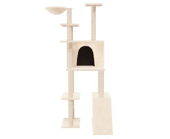 Ansamblu de pisici cu stâlpi din funie de sisal, crem, 166 cm, 3 image