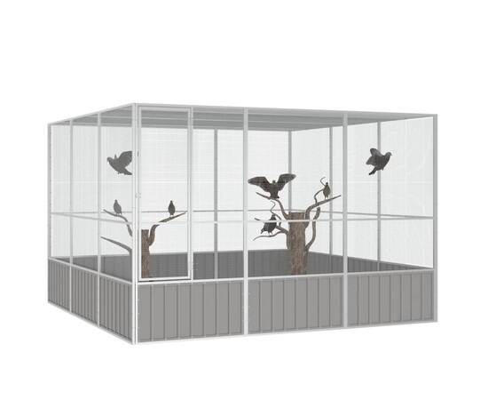 Colivie pentru păsări gri 302,5x324,5x211,5 cm oțel galvanizat, 2 image