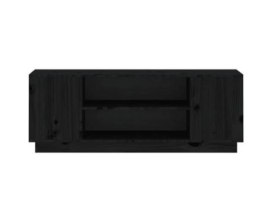 Comodă tv, negru, 110x35x40,5 cm, lemn masiv de pin, 5 image