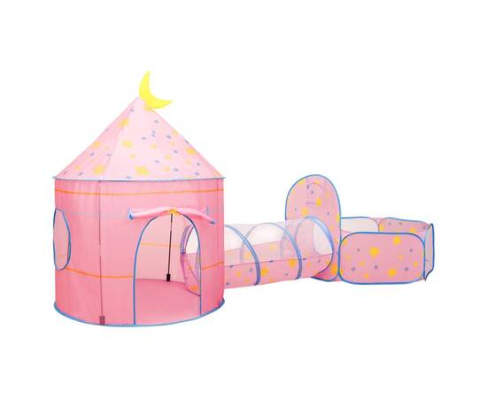 Cort de joacă pentru copii cu 250 bile, roz, 301x120x128 cm, 4 image
