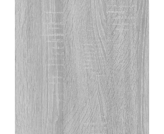 Raft cărți gri sonoma 40x33x100 cm, lemn prelucrat și oțel, 8 image