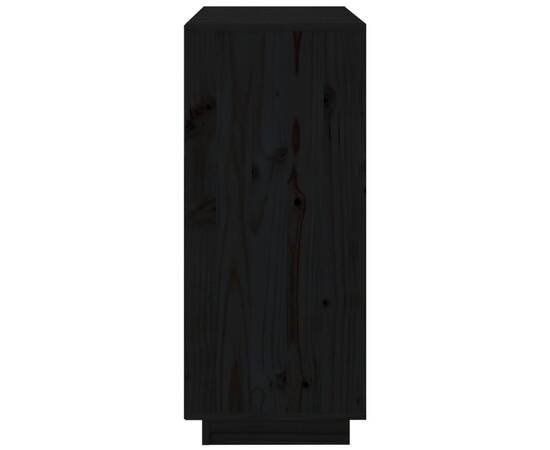 Servantă, negru, 70x34x80 cm, lemn masiv de pin, 7 image