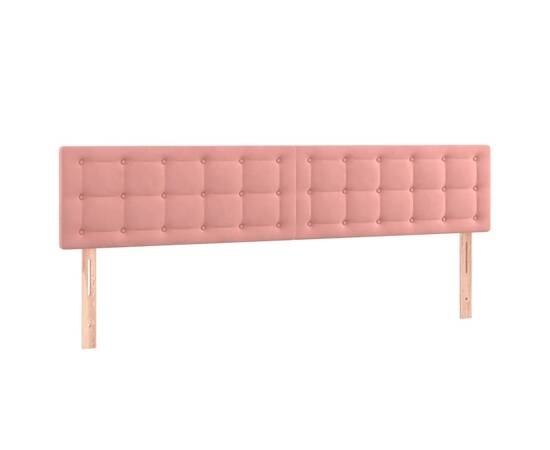 Tăblie de pat cu led, roz, 200x5x78/88 cm, catifea, 4 image