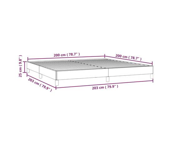 Cadru de pat, alb, 200x200 cm, piele ecologică, 9 image