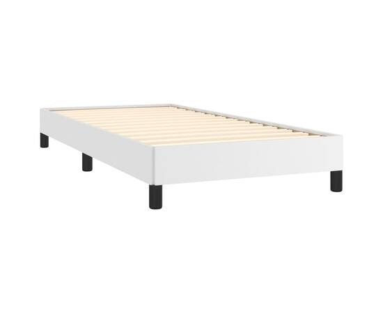 Cadru de pat, alb, 90x190 cm, piele ecologică, 4 image
