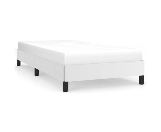 Cadru de pat, alb, 90x190 cm, piele ecologică, 2 image