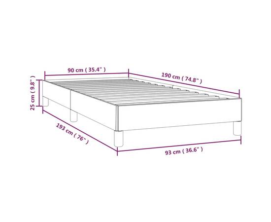 Cadru de pat, alb, 90x190 cm, piele ecologică, 9 image