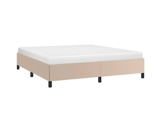 Cadru de pat, cappuccino, 180x200 cm, piele ecologică, 3 image