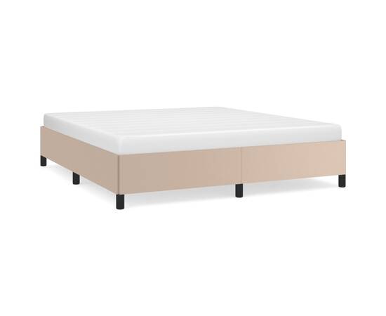 Cadru de pat, cappuccino, 180x200 cm, piele ecologică, 2 image