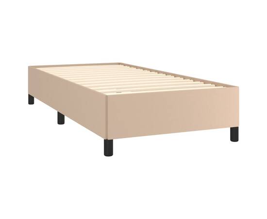 Cadru de pat, cappuccino, 90x190 cm, piele ecologică, 4 image
