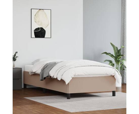 Cadru de pat, cappuccino, 90x190 cm, piele ecologică