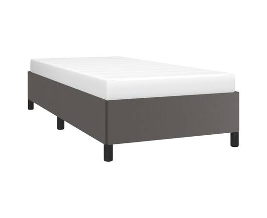 Cadru de pat, gri, 100x200 cm, piele ecologică, 3 image