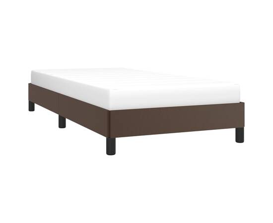 Cadru de pat, maro, 80x200 cm, piele ecologică, 3 image