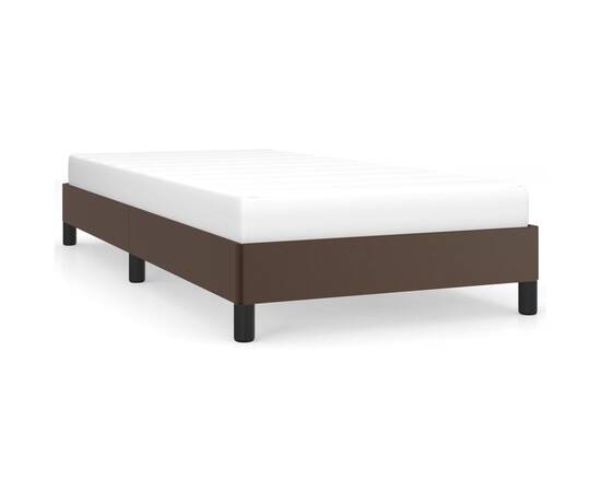 Cadru de pat, maro, 80x200 cm, piele ecologică, 2 image